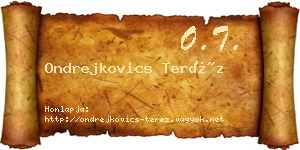 Ondrejkovics Teréz névjegykártya